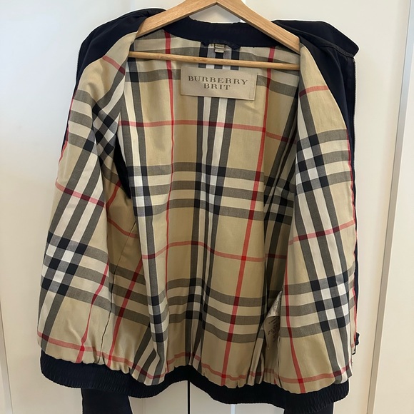 Burberry Other - Burberry Brit Navy Jacket with Plaid Lining